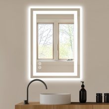 24 Inch LED Bathroom Mirror Round Vanity Mirror with Lights - view 1 of 6 | NEWBULIG