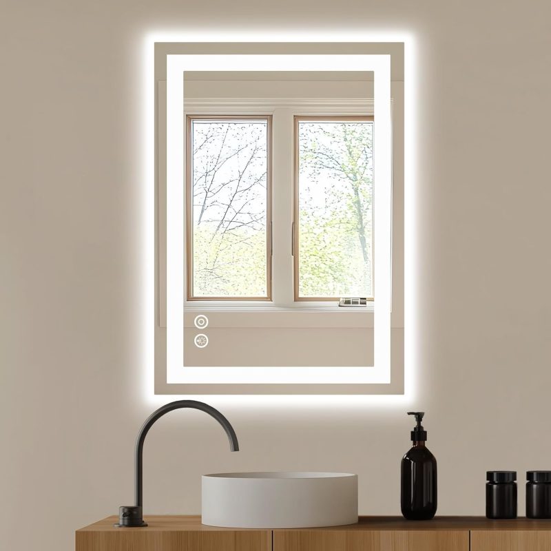24 Inch LED Bathroom Mirror Round Vanity Mirror with Lights - view 1 of 6 | NEWBULIG