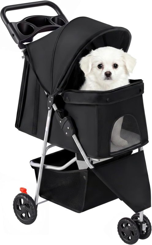 Foldable 3 Wheel Pet Stroller for Dogs and Cats - view 1 of 6 | NEWBULIG