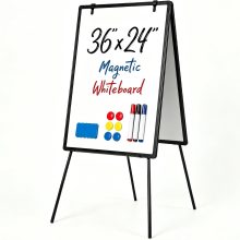 White Board, 36 x 24 Inch Magnetic Dry Erase Board for Wall with 1 Dry Eraser & 2 Multi-Color Markers & 4 Magnetic Pins, Silver Aluminum Frame for Office, Home, School, White - view 1 of 6 | NEWBULIG