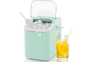 NEWBULIG Countertop Ice Maker Machine with Handle, Portable Ice Maker