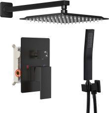 Shower Faucet Set with Handheld, 10 Inch Head, Matte Black - view 1 of 6 | NEWBULIG