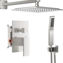 Shower Faucet Set with Handheld, 10 Inch Head, Matte Black - view 1 of 6 | NEWBULIG