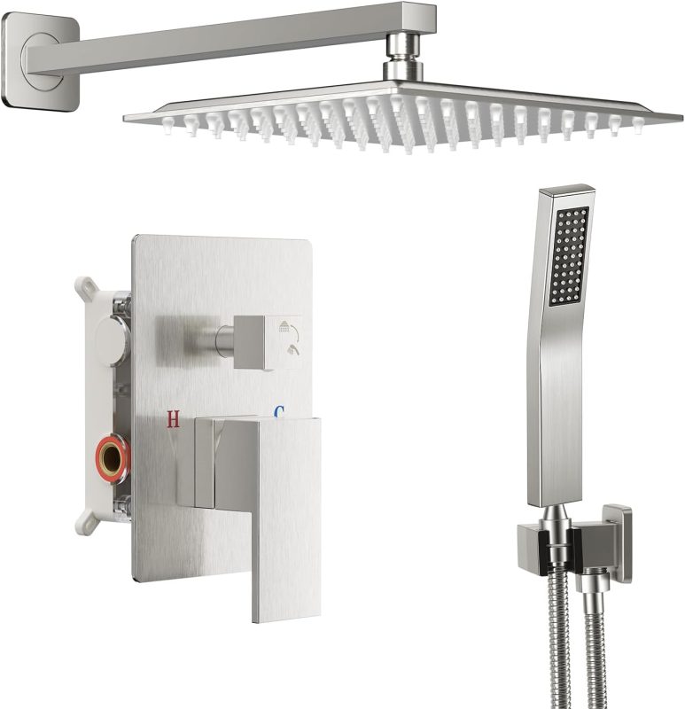 Shower Faucet Set with Handheld, 10 Inch Head, Matte Black - view 1 of 6 | NEWBULIG