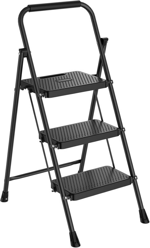 Two Step Ladder, Foldable Step Stool with Safety Lock - view 1 of 6 | NEWBULIG
