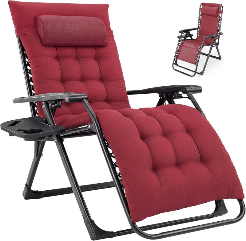 Zero Gravity Chair, Folding Patio Recliner with Cup Holder Trays - view 1 of 6 | NEWBULIG
