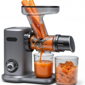 Cold Press Juicer, Slow Masticating with 5.9 Inch Feed Chute - Modern Silver | NEWBULIG