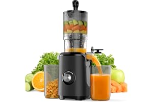 NEWBULIG Juicer Machine, 4.25 Inch Feed Chute Cold Press Juicer, Black