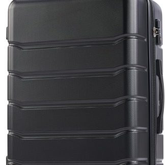 20 Inch Carry On Luggage, Suitcase with Spinner Wheels - Black | NEWBULIG