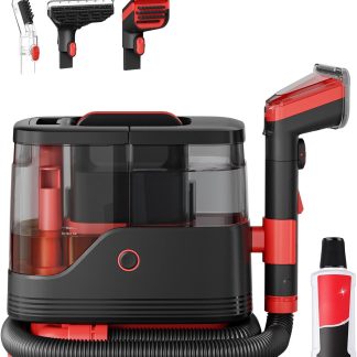 Carpet and Upholstery Cleaner Machine Portable Carpet Shampooer - Black & Red | NEWBULIG