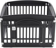 Dog Playpen 4-Panel, 24IN Puppy Playpen, Stable Dog Play Pen Indoors/Outdoor with Secure Locking Door, Plastic Pet Fence for Small & Medium Dogs - view 1 of 6 | NEWBULIG
