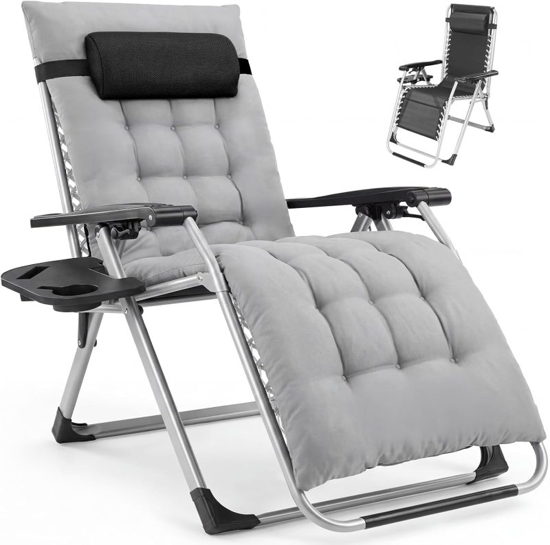 Zero Gravity Chair, Folding Patio Recliner with Cup Holder Trays - view 1 of 6 | NEWBULIG