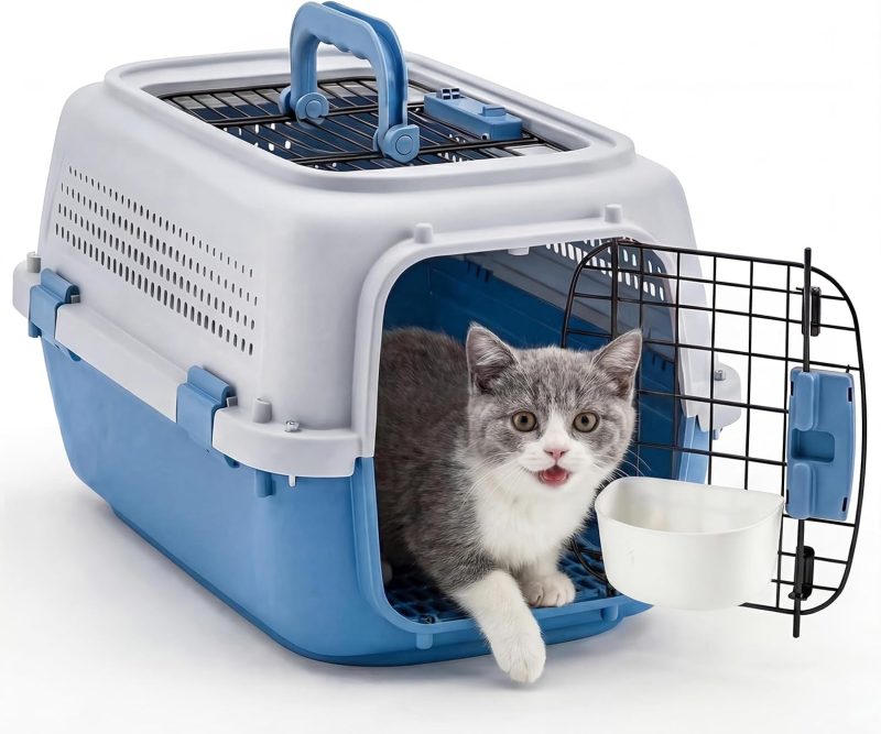 23 Inch Hard-Sided Dog Carrier for Small Dogs & Cats, Blue - view 1 of 6 | NEWBULIG