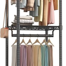 Heavy Duty Garment Rack with Wheels, 3-Tier Clothing Rack White - view 1 of 6 | NEWBULIG