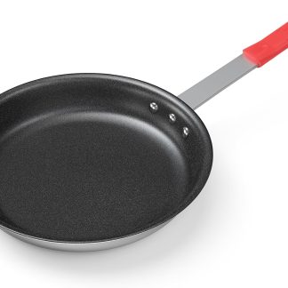 Nonstick Frying Pan, 14 Inch Heavy-Gauge Aluminum Skillet with Ceramic Nonstick Coating & Stainless Steel Base for Induction, Electric, Gas, Oven Safe, Red Hanging Handle - Red | NEWBULIG
