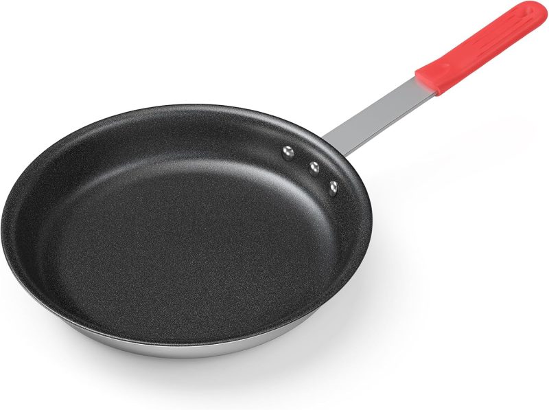 Nonstick Frying Pan, 14 Inch Heavy-Gauge Aluminum Skillet with Ceramic Nonstick Coating & Stainless Steel Base for Induction, Electric, Gas, Oven Safe, Red Hanging Handle - view 1 of 6 | NEWBULIG