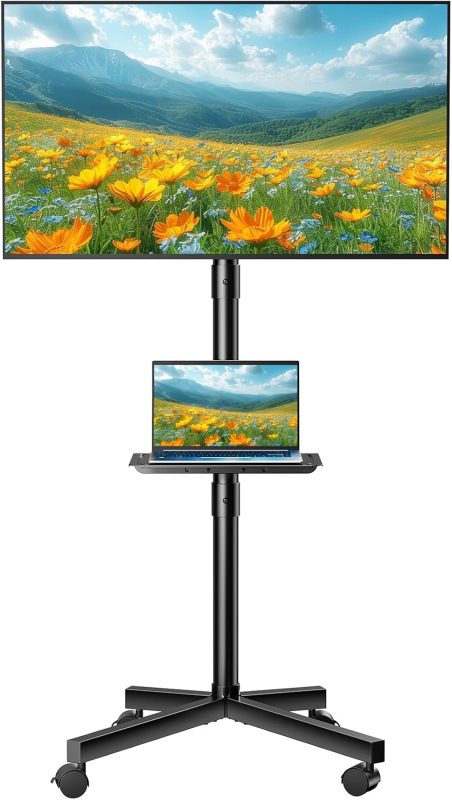 Rolling TV Stand, Portable TV Cart with Wheels for 23-60 Inch - view 1 of 6 | NEWBULIG