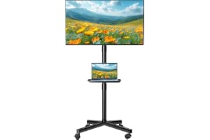 NEWBULIG Rolling TV Stand, Portable TV Cart with Wheels for 23-60 Inch