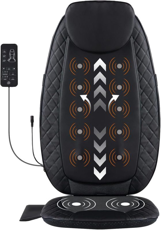 Massage Chair Pad with Heat, Back Massager Seat Cushion - view 1 of 6 | NEWBULIG