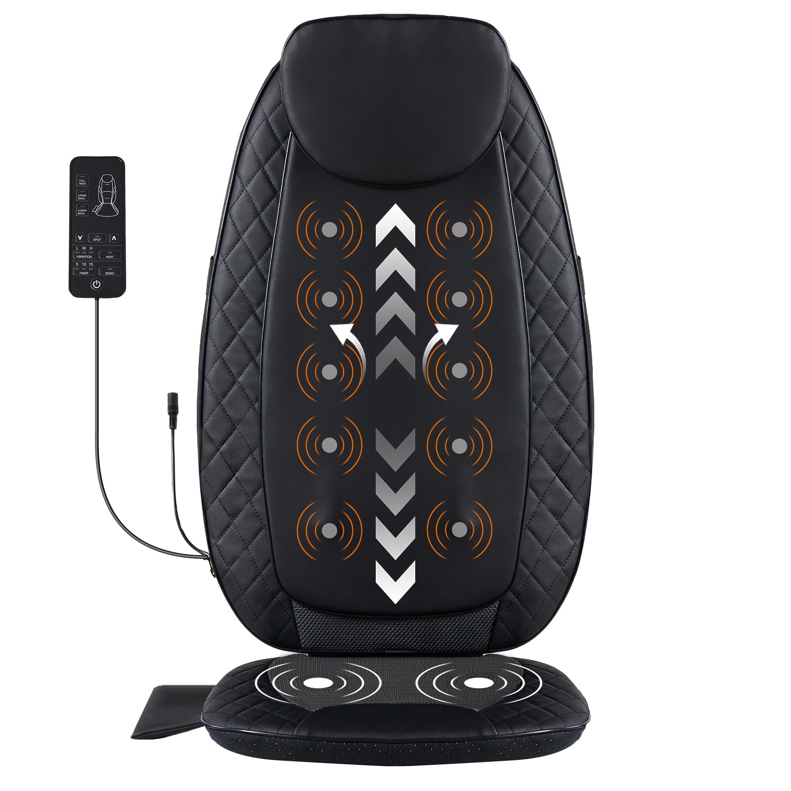 NEWBULIG Massage Chair Pad with Heat, Back Massager Seat Cushion