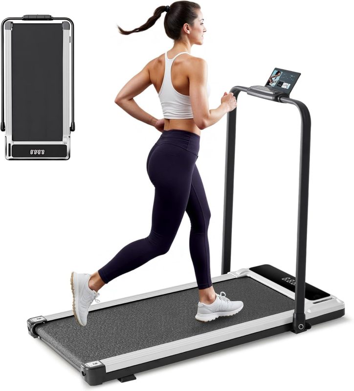 Under Desk Walking Pad Treadmill, Portable Compact Electric Treadmill with Remote Control, Quiet Fitness Equipment & LED Display for Home & Office, Black & Silver - view 1 of 6 | NEWBULIG