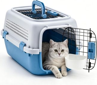 23 Inch Hard-Sided Dog Carrier for Small Dogs & Cats, Blue - Blue | NEWBULIG