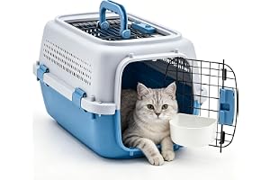 NEWBULIG 23 Inch Hard-Sided Dog Carrier for Small Dogs & Cats, Blue