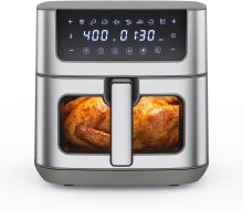Air Fryer 6.34QT Airfryer with Visible Window, 400F Fast Heating Stainless Steel Air Fryers Oven with Nonstick and Dishwasher-Safe Basket, 8-in-1 Cooking Preset with Timer Auto-Off - view 1 of 6 | NEWBULIG
