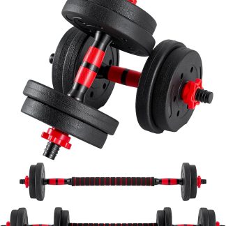 Adjustable Dumbbell Set, 5-in-1 Weight Set, 20/40/60LBS - 20 LBS(Black) | NEWBULIG