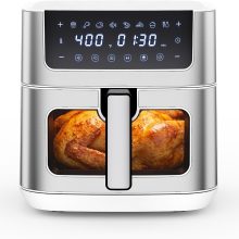 Air Fryer 6.34QT Airfryer with Visible Window, 400F Fast Heating Stainless Steel Air Fryers Oven with Nonstick and Dishwasher-Safe Basket, 8-in-1 Cooking Preset with Timer Auto-Off - view 1 of 6 | NEWBULIG