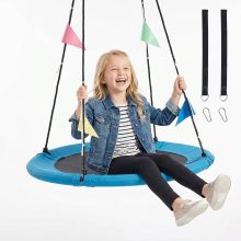 40 Inch Saucer Tree Swing, 440 lbs Cap, Kids Adults, Blue - view 1 of 6 | NEWBULIG