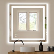 24 Inch LED Bathroom Mirror Round Vanity Mirror with Lights - view 1 of 6 | NEWBULIG