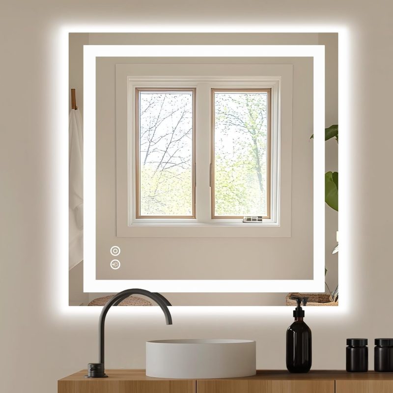 24 Inch LED Bathroom Mirror Round Vanity Mirror with Lights - view 1 of 6 | NEWBULIG