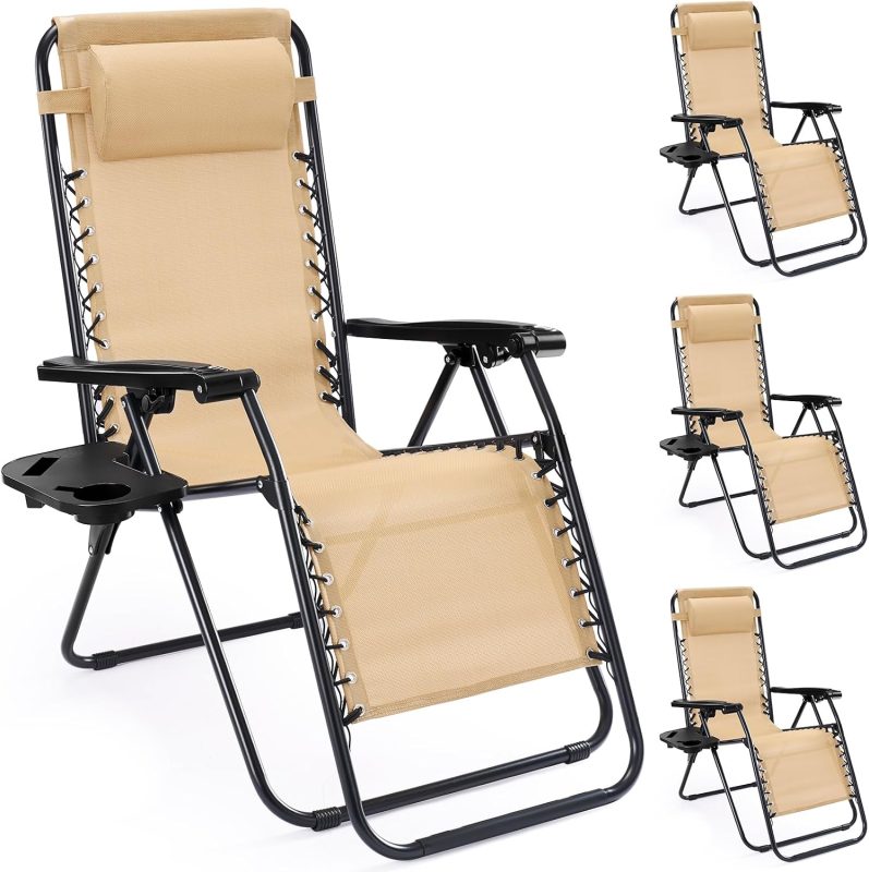 Zero Gravity Chairs Set of 2, Folding Lounge Recliner Chair - view 1 of 6 | NEWBULIG