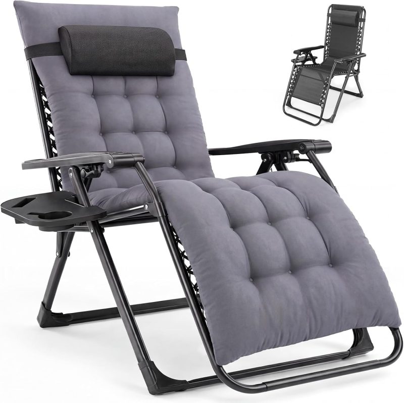Zero Gravity Chair, Folding Patio Recliner with Cup Holder Trays - view 1 of 6 | NEWBULIG