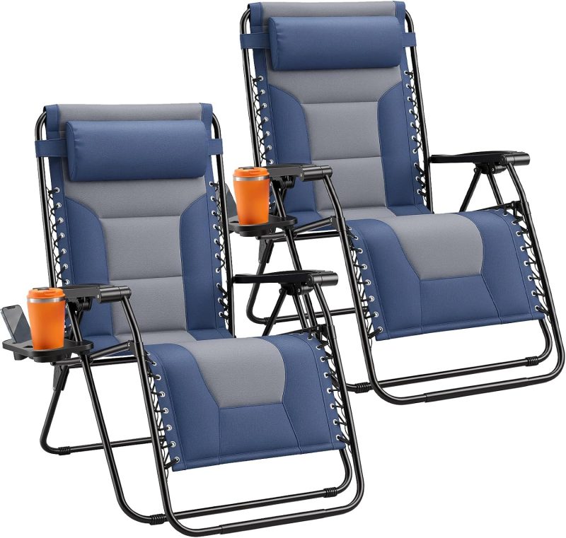 Zero Gravity Chairs Set of 2, Folding Lounge Recliner Chair - view 1 of 6 | NEWBULIG
