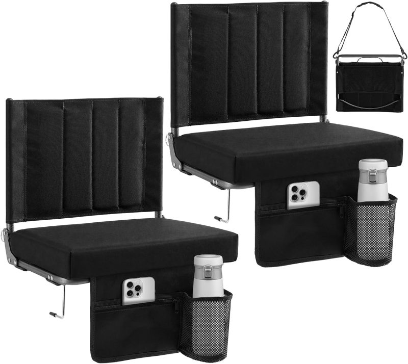 Stadium Seats with Back Support 2 Pack, Bleacher Chairs, Navy - view 1 of 6 | NEWBULIG