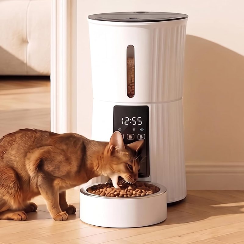 Automatic Cat Feeder for 2 Pets 6L Dog Food Dispenser, White - view 1 of 6 | NEWBULIG