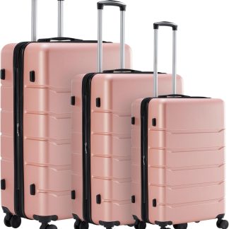 20 Inch Carry On Luggage, Suitcase with Spinner Wheels - Pink | NEWBULIG
