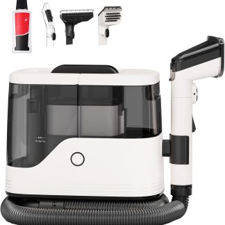 Carpet and Upholstery Cleaner Machine Portable Carpet Shampooer - White & Black | NEWBULIG