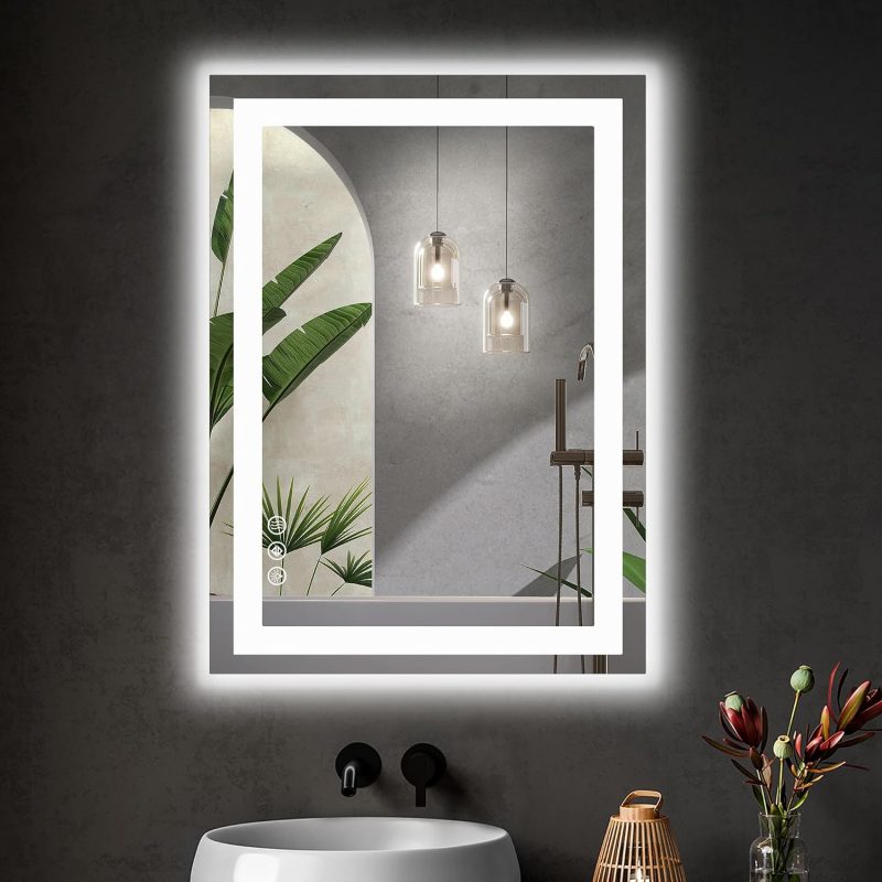 24 Inch LED Bathroom Mirror Round Vanity Mirror with Lights - view 1 of 6 | NEWBULIG