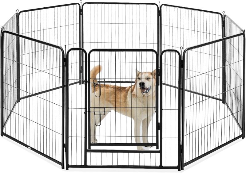 Dog Playpen Indoor 8 Panels 24 Inch, Metal Outdoor Dog Fence Pen - view 1 of 6 | NEWBULIG