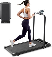 Under Desk Walking Pad Treadmill, Portable Compact Electric Treadmill with Remote Control, Quiet Fitness Equipment & LED Display for Home & Office, Black & Silver - view 1 of 6 | NEWBULIG