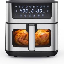 Air Fryer 6.34QT Airfryer with Visible Window, 400F Fast Heating Stainless Steel Air Fryers Oven with Nonstick and Dishwasher-Safe Basket, 8-in-1 Cooking Preset with Timer Auto-Off - view 1 of 6 | NEWBULIG