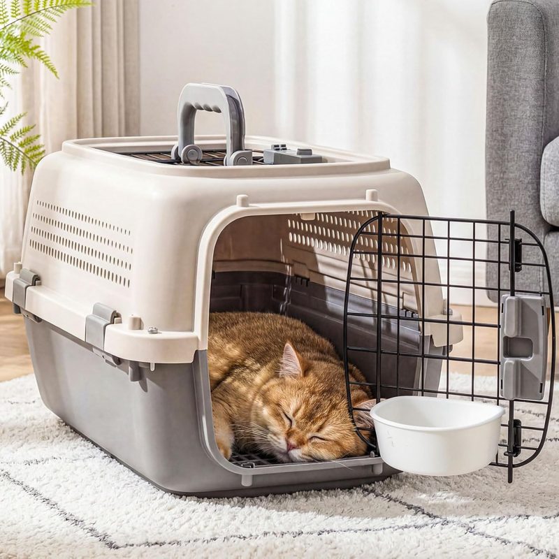 23 Inch Hard-Sided Dog Carrier for Small Dogs & Cats, Grey & Blue - view 1 of 6 | NEWBULIG