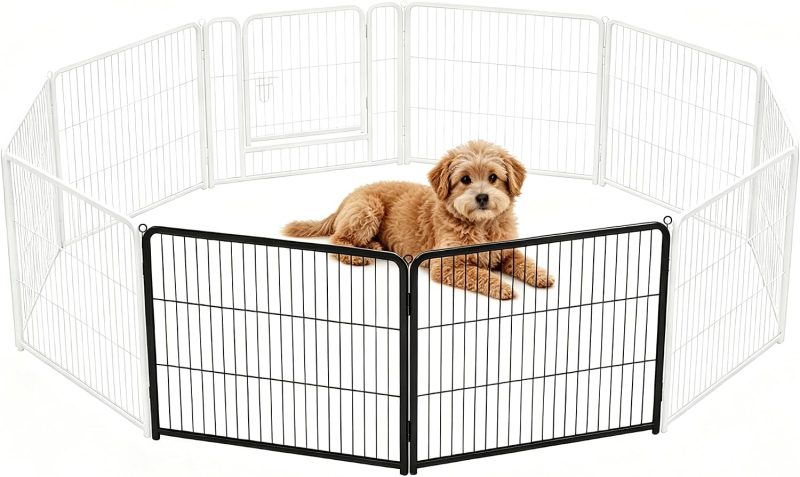 Dog Playpen Indoor 8 Panels 24 Inch, Metal Outdoor Dog Fence Pen - view 1 of 6 | NEWBULIG