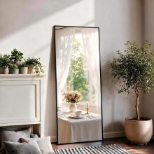 64×21 Inch Full Length Mirror, Full Body Standing Mirror, Black - view 1 of 6 | NEWBULIG