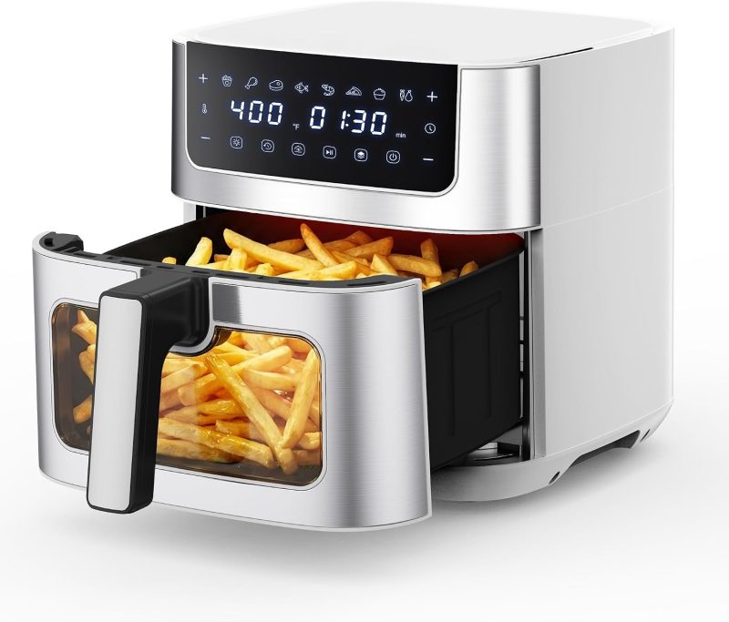 Air Fryer 6.34QT Airfryer with Visible Window, Stainless Steel - view 1 of 6 | NEWBULIG