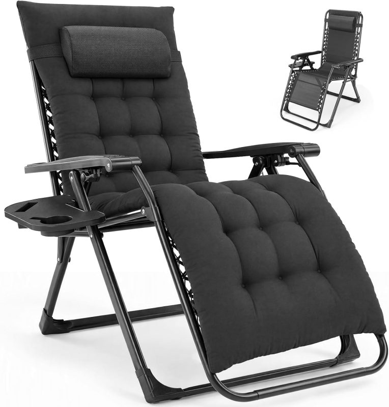 Zero Gravity Chair, Folding Patio Recliner with Cup Holder Trays - view 1 of 6 | NEWBULIG