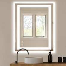24 Inch LED Bathroom Mirror Round Vanity Mirror with Lights - view 1 of 6 | NEWBULIG